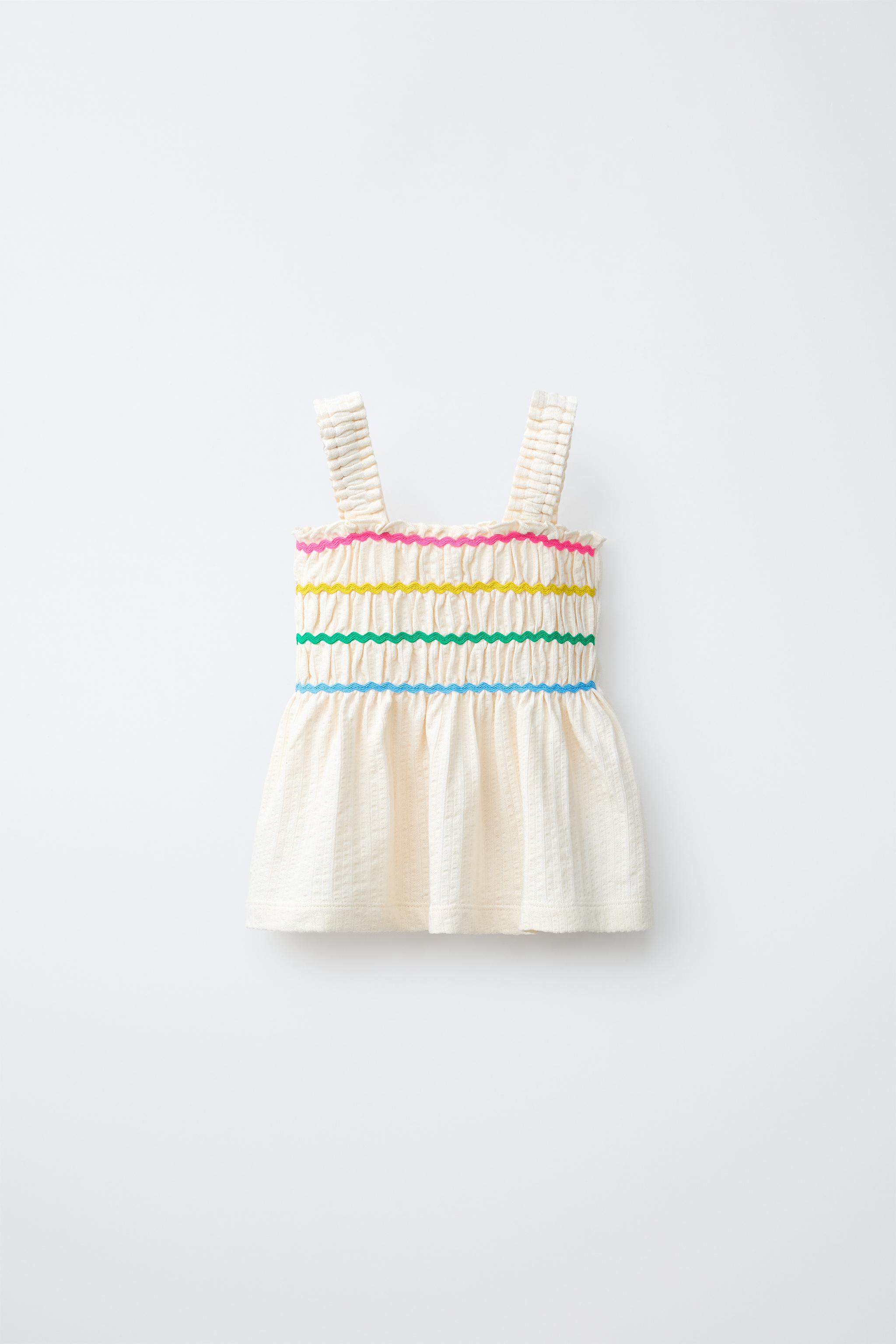 MULTICOLOR RUFFLED COTTON GAUZE TOP